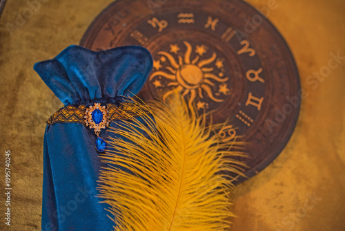 Luxury Velvet Tarot Card Pouch Set with Spiritual Symbols. Sacred Space Ritual Decor