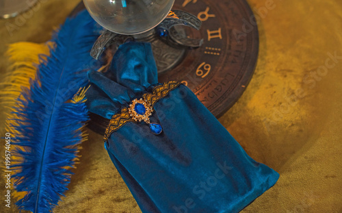 Luxury Velvet Tarot Card Pouch Set with Spiritual Symbols. Sacred Space Ritual Decor