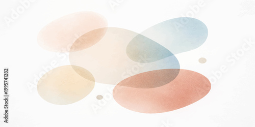 Abstract Composition: A soft-hued, minimalist design with overlapping, organic shapes creating a sense of harmony and fluidity.