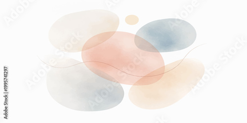 Abstract watercolor art composed of softly layered, organic shapes in a soothing pastel palette, evoking a sense of tranquility and artistic expression.