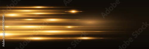 Golden horizontal light streaks creating dynamic stage effect on dark background