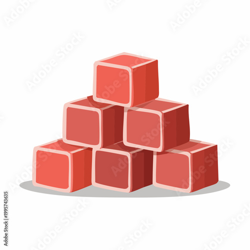 Stack of Red Cubes