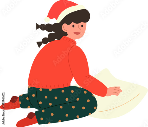 Girl going to sleep on Xmas Eve