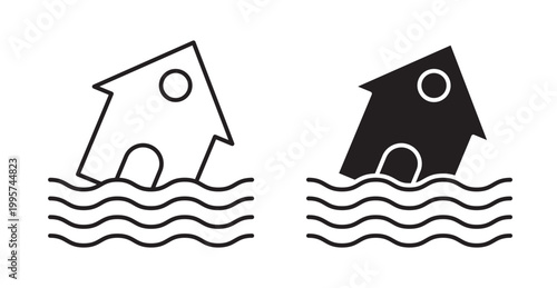 Flood icon. Vector illustration isolated on white.
