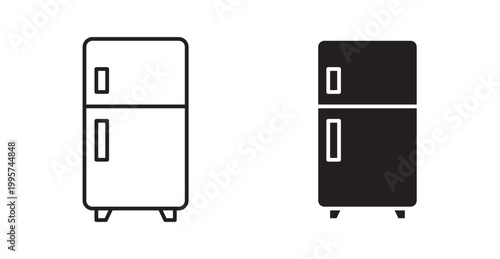 Fridge icon. Vector illustration isolated on white.