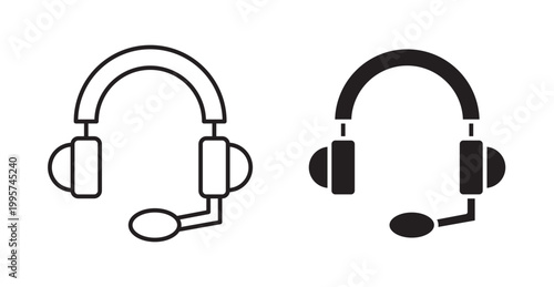 Headphones icon. Vector illustration isolated on white.