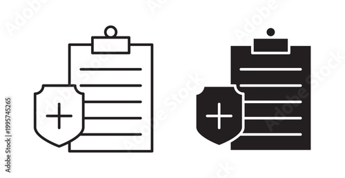 Health insurance icon. Vector illustration isolated on white.