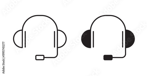 Headphone icon. Vector illustration isolated on white.