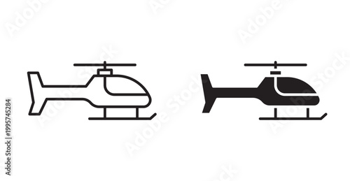 Helicopter icon. Vector illustration isolated on white.