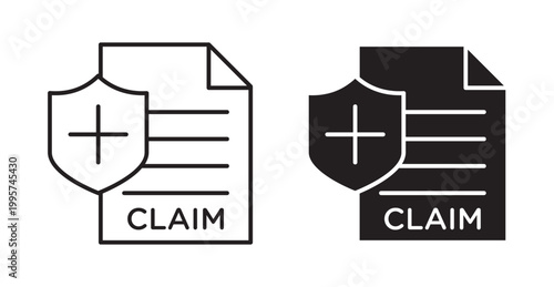Insurance Claim icon. Vector illustration isolated on white.