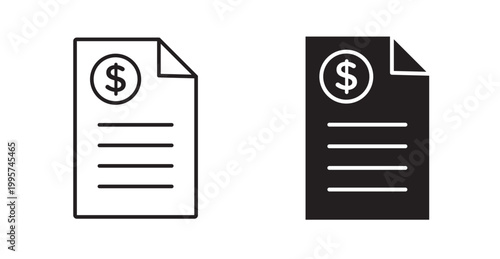Invoice icon. Vector illustration isolated on white.