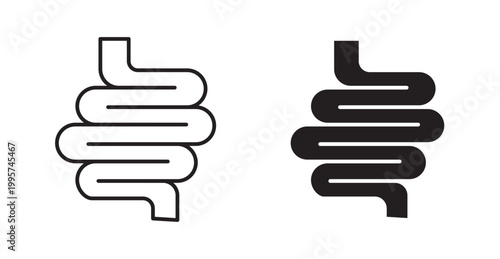 Intestines icon. Vector illustration isolated on white.