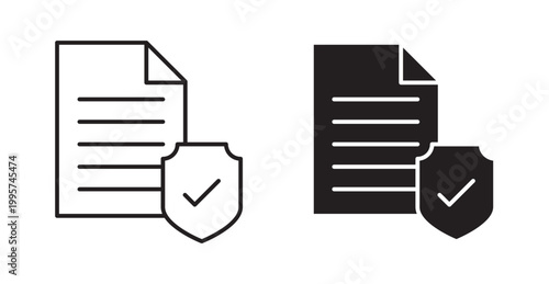 Insurance policy icon. Vector illustration isolated on white.