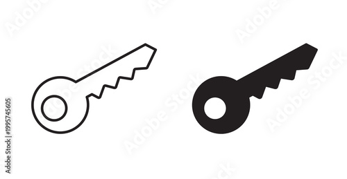 key icon. Vector illustration isolated on white.