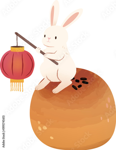 Jade Rabbit Holding Lantern