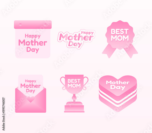 Mother’s Day Icon Set – Best Mom Badges, Cards & Love Symbols