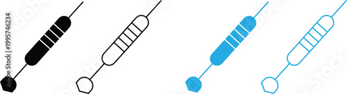 Resistor electronic components in different colors and styles