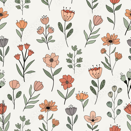 Soft blooming floral pattern with layered petals creating a gentle and soothing repeating decorative texture