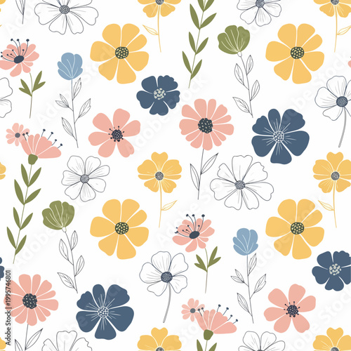 Dark background floral pattern with luminous flowers creating a dramatic and sophisticated decorative surface design