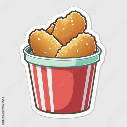 Bucket of Fried Chicken Nuggets
