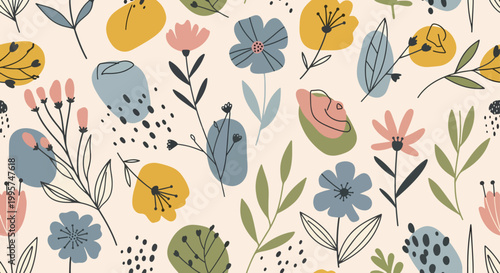 Soft layered petal floral pattern with subtle gradients creating depth and visual richness in repetition