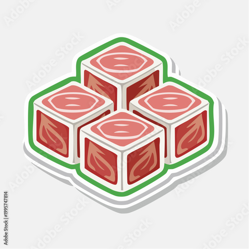 Illustration of Turkish Delight cubes
