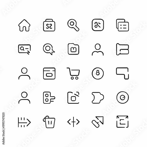 Clean Minimalist Line UI Icon Collection for Web and Mobile Development
