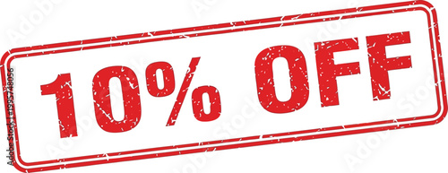 Red 10 percent off discount stamp