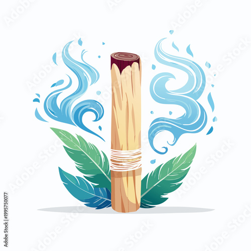 Palo Santo Incense Stick with Water and Leaves