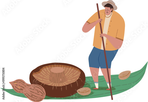 Man Paddling A Boat On Duanwu