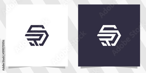 letter sr rs logo design vector