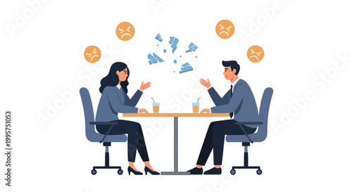 Business professionals having a heated argument in an office setting.