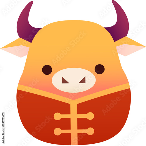 Cute cow daruma