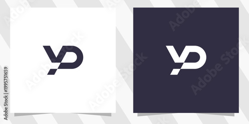 letter vp pv logo design vector