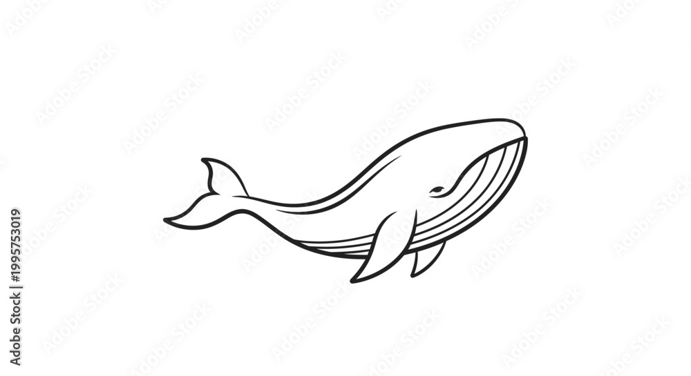 Obraz premium Minimalist Whale Illustration