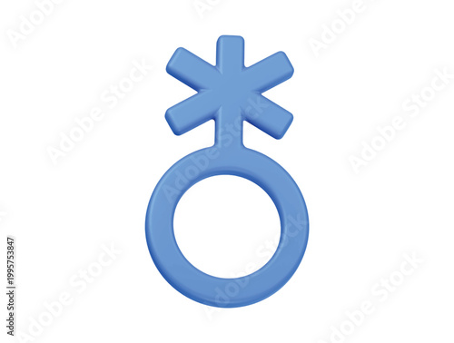 non binary gender symbol icon 3d render illustration isolated