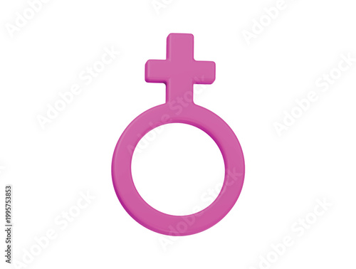 Canvastavla female gender symbol icon 3d render illustration isolated