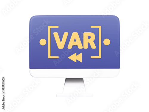 var football referee review icon 3d render illustration isolated