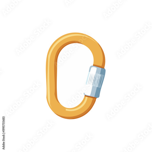 Orange Oval Carabiner Clip with Screw Lock