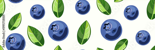Blueberries seamless pattern. Berries texture.
Food vector. Dessert wallpaper. Blueberries vector background. Hand drawn