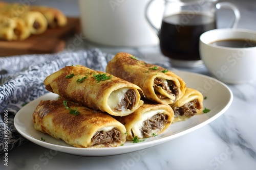 Delicious, nutritious and tasty French dip tortilla rolls