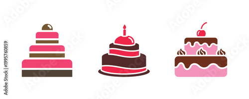 Cake vector graphic. A solid style food and drink icon. Ideal for use in icons, logos, illustrations, websites, and beyond. Glyph style icon design.
