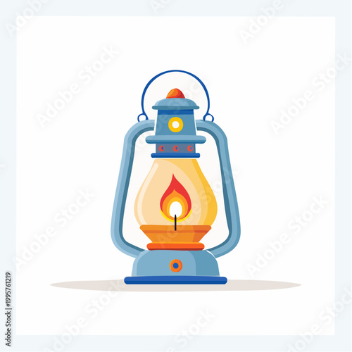 Vintage Oil Lantern with Flame