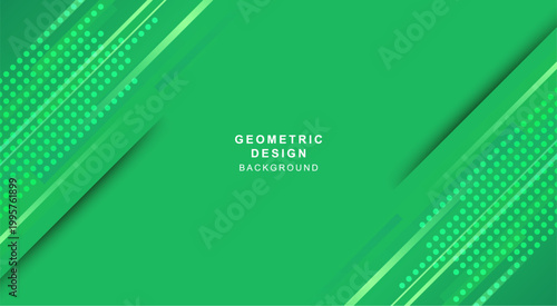 斜線と丸で組み合わせた緑色の幾何学的な背景素材