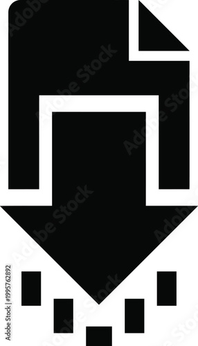 Download file icon with down arrow for software installation and digital document retrieval.