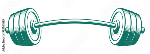 Barbell with weights for gym workout