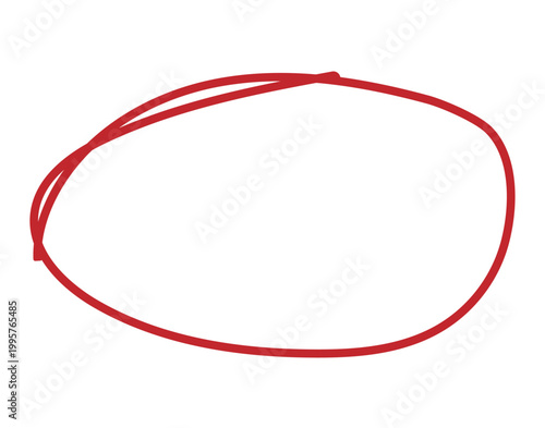 Photos Hand drawn ellipse shape with red colour | Grunge texture vector illustration