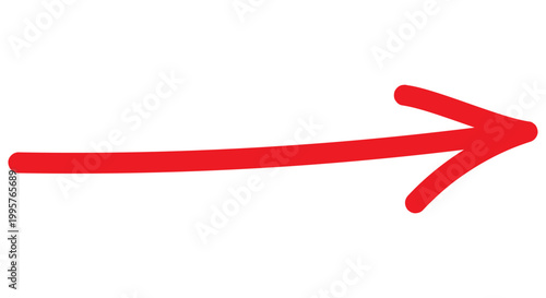 Hand drawn red right directional arrow shape