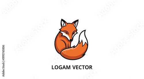 Cute Fox Logo Vector Illustration