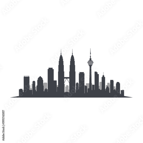 Photography Kuala Lumpur Skyline Silhouette - Petronas Towers & KL Tower